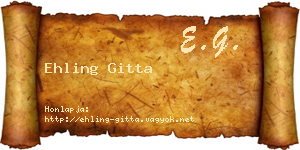 Ehling Gitta névjegykártya